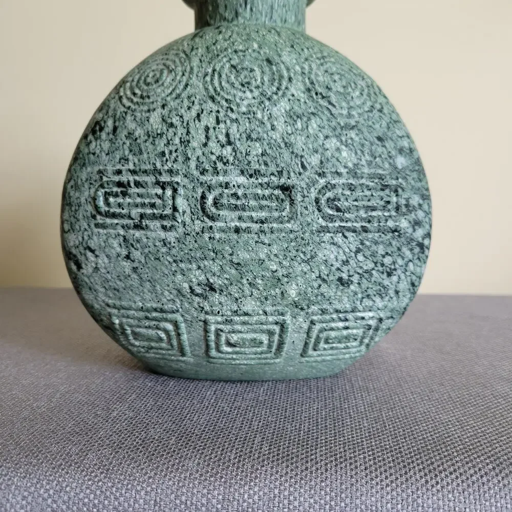 Unique Textured Decorative Art Glass Vase Triangle Textured Medium Over Glass